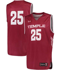 #25 Temple Owls Under Armour Replica Basketball Performance Jersey - Garnet 2019