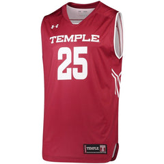 #25 Temple Owls Under Armour Replica Performance Basketball Jersey – Garnet 2019