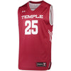 Image of #25 Temple Owls Under Armour Replica Performance Basketball Jersey – Garnet 2019