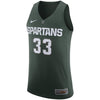 Image of #33 Michigan State Spartans Hyper Elite Basketball Jersey – Green 2019