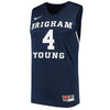 Image of #4 BYU Cougars College Basketball Replica Jersey – Navy 2019