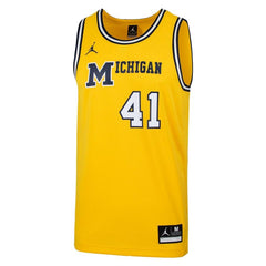 #41 Michigan Wolverines Jordan Brand 1989 Throwback Replica Basketball Jersey – Maize 2019