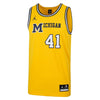 Image of #41 Michigan Wolverines Jordan Brand 1989 Throwback Replica Basketball Jersey – Maize 2019