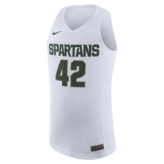 #42 Michigan State Spartans College Basketball Replica Jersey – White 2019