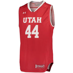 #44 Utah Utes Under Armour Replica Basketball Performance Jersey - Red 2019