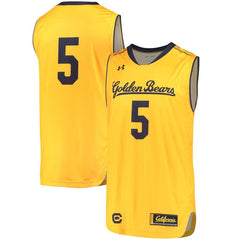 #5 Cal Bears Under Armour Replica Performance Basketball Jersey – Gold 2019