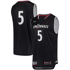 #5 Cincinnati Bearcats Under Armour Replica Performance Basketball Jersey – Black 2019