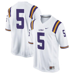 #5 LSU Tigers Game Football Jersey - White 2019