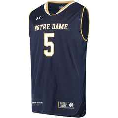 #5 Notre Dame Fighting Irish Under Armour Replica Basketball Jersey – Navy 2019