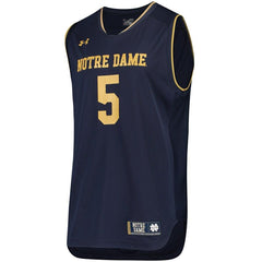 #5 Notre Dame Fighting Irish Under Armour Replica Performance Basketball Jersey – Navy 2019