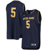 Image of #5 Notre Dame Fighting Irish Under Armour Replica Performance Basketball Jersey – Navy 2019