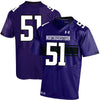 Image of #51 Northwestern Wildcats Under Armour NCAA Replica Football Jersey - Purple 2019