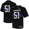 Image of #51 Northwestern Wildcats Under Armour Premier Performance Football Jersey – Black 2019