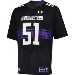 #51 Northwestern Wildcats Under Armour Replica Football Jersey - Black - 2019