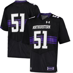 #51 Northwestern Wildcats Under Armour Replica Football Jersey - Black - 2019