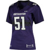 Image of #51 Northwestern Wildcats Under Armour Women's Replica Football Jersey - Purple - 2019