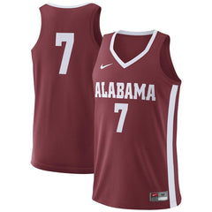 #7 Alabama Crimson Tide College Basketball Replica Jersey – Crimson 2019