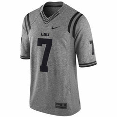 #7 LSU Tigers Gridiron Gray Limited Football Jersey - Heather Gray 2019