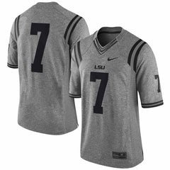 #7 LSU Tigers Gridiron Gray Limited Football Jersey - Heather Gray 2019