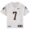 Image of #7 Notre Dame Fighting Irish Under Armour Youth Performance Replica Football Jersey – White 2019