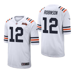 Men's Chicago Bears #12 Allen Robinson 100th Season Classic Throwback Jersey - White