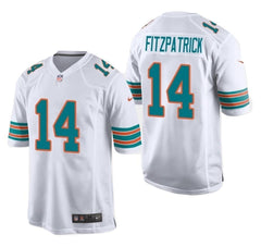 Men's Miami Dolphins #14 Ryan Fitzpatrick Throwback Game Jersey - White