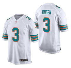 Men's Miami Dolphins #3 Josh Rosen Throwback Game Jersey - White