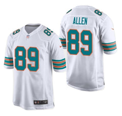 Men's Miami Dolphins #89 Dwayne Allen Throwback Game Jersey - White