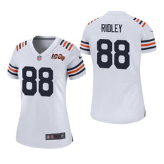 Women's Chicago Bears #88 Riley Ridley 100th Season Classic Jersey - White