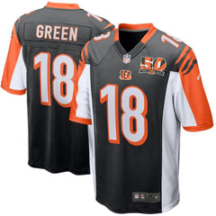 A.J. Green Cincinnati Bengals 50th Anniversary Patch Game Jersey - Black 2019