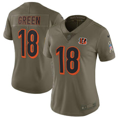 A.J. Green Cincinnati Bengals Women's Salute to Service Limited Jersey - Olive 2019