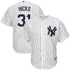 Image of Aaron Hicks New York Yankees Majestic Home Cool Base Replica Player Jersey - White 2019