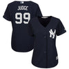 Image of Aaron Judge New York Yankees Majestic Women's Fashion Cool Base Player Jersey - Navy 2019