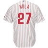 Image of Aaron Nola Philadelphia Phillies Majestic Official Cool Base Player Jersey - White 2019