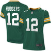 Image of Aaron Rodgers Green Bay Packers Girls Youth Game Jersey - Green 2019