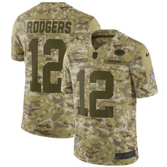 Aaron Rodgers Green Bay Packers Salute to Service Limited Jersey – Camo 2019