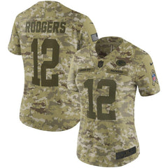 Aaron Rodgers Green Bay Packers Women's Salute to Service Limited Jersey - Camo 2019