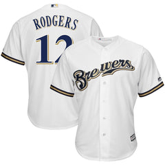 Aaron Rodgers Milwaukee Brewers Majestic NFL x MLB Crossover Cool Base Player Jersey - White 2019