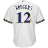 Image of Aaron Rodgers Milwaukee Brewers Majestic NFL x MLB Crossover Cool Base Player Jersey - White 2019