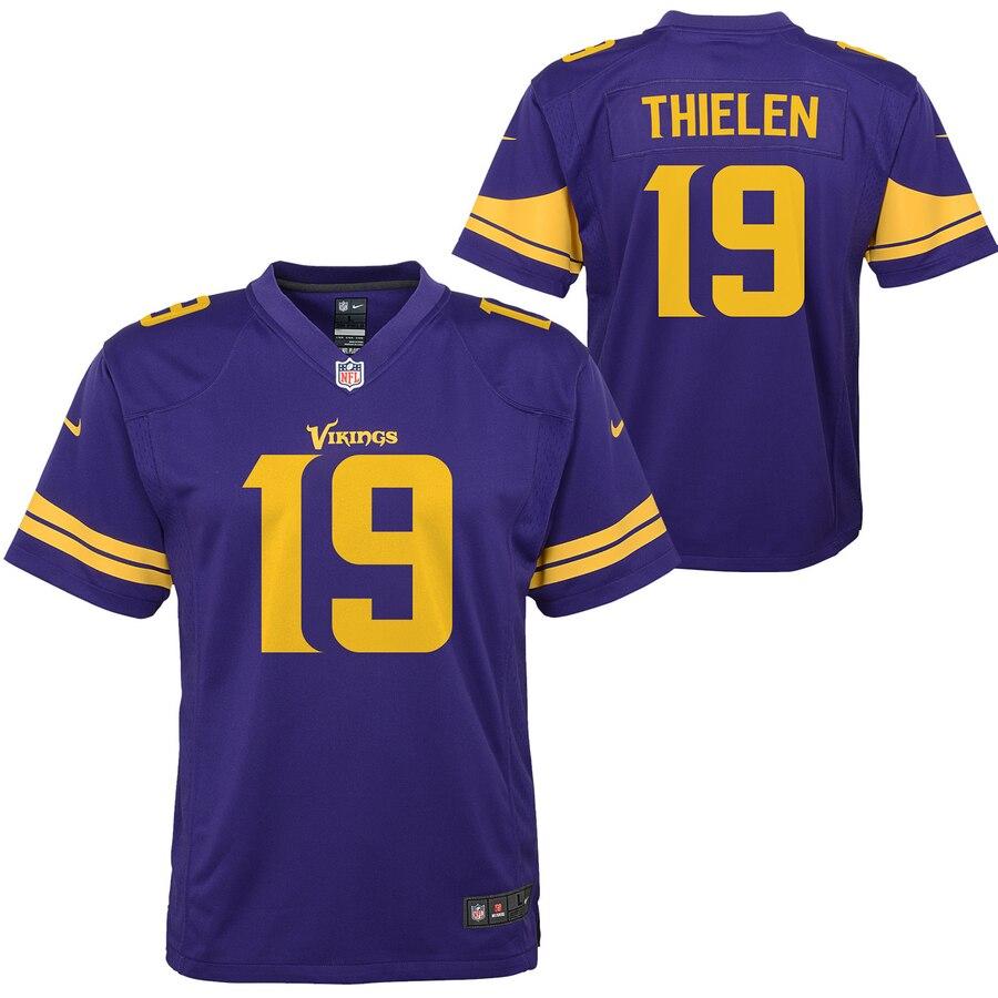 Adam Thielen Minnesota Vikings Youth Color Rush Alternate Player Game Jersey – Purple 2019