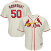 Image of Adam Wainwright St. Louis Cardinals Majestic Cool Base Player Jersey - Tan 2019