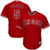 Image of Albert Pujols Los Angeles Angels Majestic Official Cool Base Player Jersey - Scarlet 2019