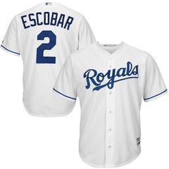 Alcides Escobar Kansas City Royals Majestic Cool Base Player Jersey - White 2019