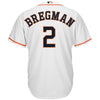 Image of Alex Bregman Houston Astros Majestic Home Official Cool Base Player Replica Jersey - White 2019