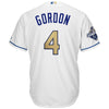Image of Alex Gordon Kansas City Royals Majestic World Series Champions Gold Program Cool Base Player Jersey - White 2019