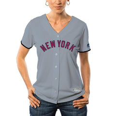 Alex Rodriguez New York Yankees Majestic Women's Fashion Stars & Stripes Cool Base Player Jersey - Gray 2019