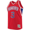 Image of Allen Iverson Philadelphia 76ers Mitchell &amp; Ness 1996-97 Hardwood Classics Swingman Jersey - Red 2019