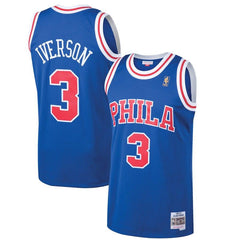 Allen Iverson Philadelphia 76ers Mitchell &amp; Ness 1996-97 Hardwood Classics Swingman Jersey - Royal 2019