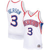 Image of Allen Iverson Philadelphia 76ers Mitchell &amp; Ness 1996-97 Hardwood Classics Swingman Jersey – White 2019