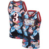 Image of Allen Iverson Philadelphia 76ers Mitchell &amp; Ness Floral Fashion 1997-98 Hardwood Classics Swingman Jersey – Black 2019